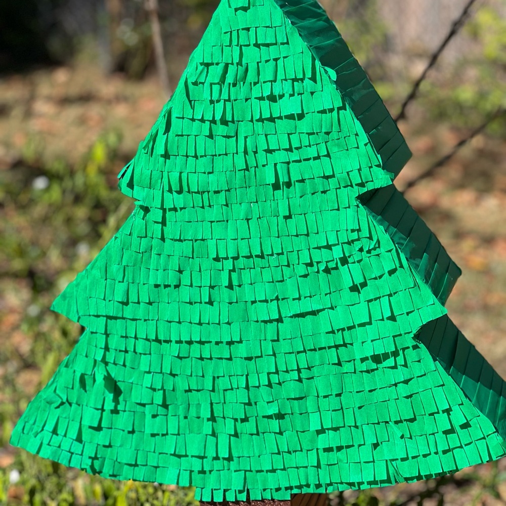 Festive Green Christmas Tree Pinata with Colorful Lights - Picture 6 of 7